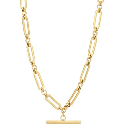 Adornia Bar Pendant Paperclip Link Necklace In Gold