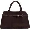 Adornia Belted Tote Bag In Brown