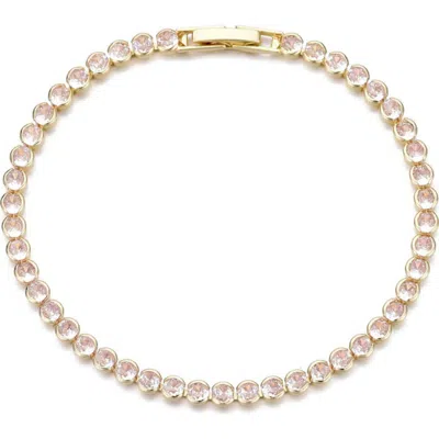 Adornia Bezel Crystal Tennis Bracelet In Gold