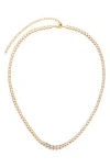 Adornia Bezel Crystal Tennis Necklace In Gold