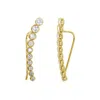 Adornia Bezeled Ear Climber Earrings Gold In Yellow