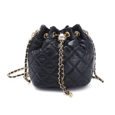 Adornia Black Cushion Quilted Gold Chain Adjustable Crossbody Bag