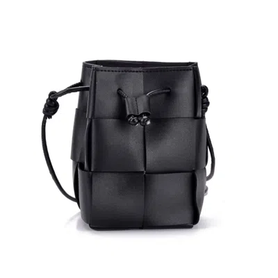 Adornia Black Patched Bucket Bag
