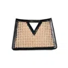 Adornia Black Rattan Kane Clutch