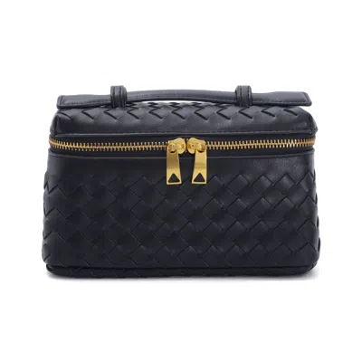 Adornia Black Woven Top Handle Bag