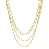 Adornia 14k Yellow Gold Plated Paperclip, Ball & Box Chain Necklace Set In Yellow