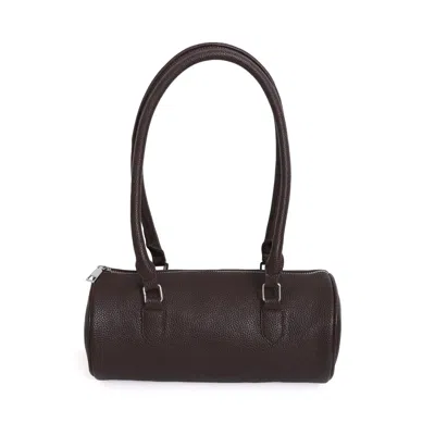 Adornia Brown Rounded Shoulder Bag In Black