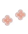 Adornia 14k Rose Gold Plated Button Clover Cz Halo Stud Earrings