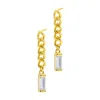 Adornia Chain Crystal Drop Earrings Gold In Gold