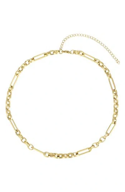 Adornia Tarnish Resistant 18k Gold Plated Half Tennis And Paperclip Chain Bracelet