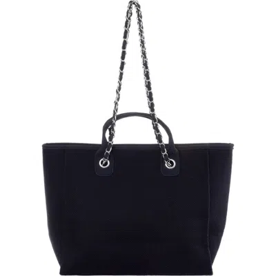 Adornia Chain Oversized Tote In Black