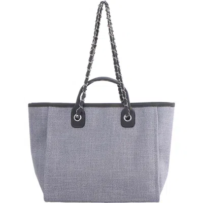 Adornia Chain Oversized Tote In Grey