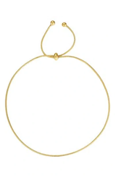 Adornia Chain Slider Anklet In Metallic