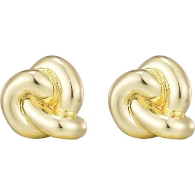Adornia Chubby Knot Stud Earrings In Gold