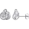 Adornia Chubby Knot Stud Earrings In Silver