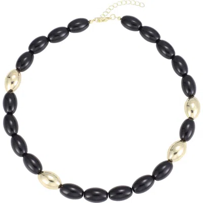 Adornia Chunky Bead Statement Necklace In Black