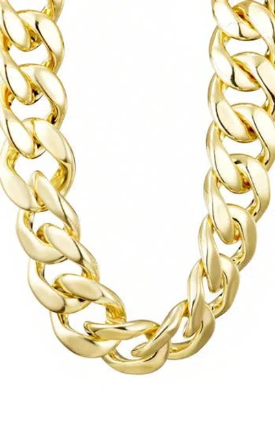 Adornia Chunky Curb Chain Collar Necklace In Gold