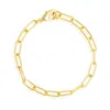 Adornia 14k Gold Plated Paper Clip Chain Bracelet In Yellow