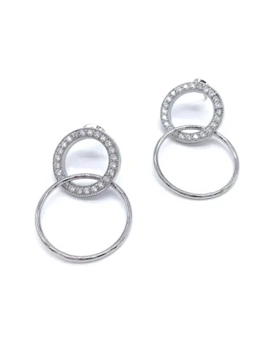 Adornia White Rhodium Circle Drop Earrings In Yellow