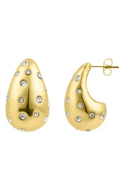 Adornia Clear Crystal Drop Earrings In Gold