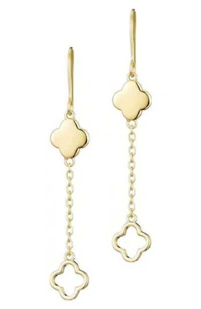 Adornia Clover Drop Earrings In Gold