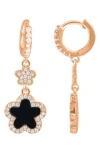Adornia Clover Drop Earrings In Black