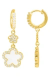 Adornia Clover Drop Earrings In White