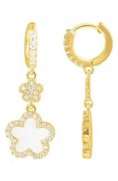 Adornia Clover Drop Earrings In White