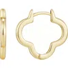 Adornia 14k Gold Plated Clover Hoop Earrings
