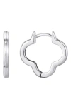 Adornia Silver Plated Clover Hoop Earrings In Silver