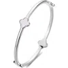 Adornia Clover Station Bangle Bracelet In White