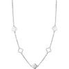 Adornia Silver Plated Clover Station Necklace In Silver