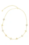 Adornia Clover Station Necklace In White