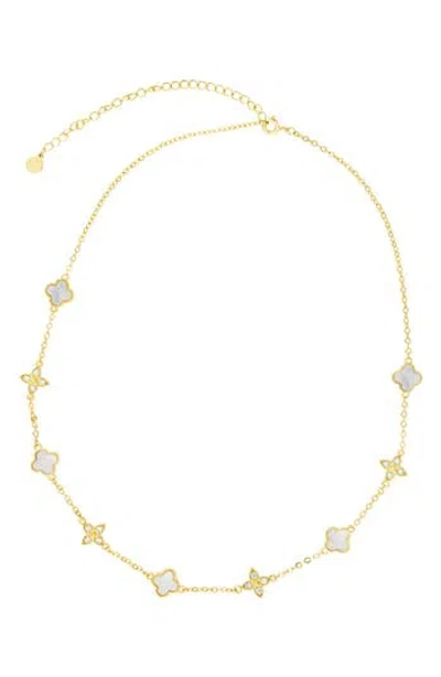 Adornia Clover Station Necklace In White