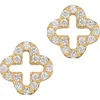 Adornia Clover Stud Earrings In Gold