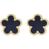 Adornia Clover Stud Earrings In Black