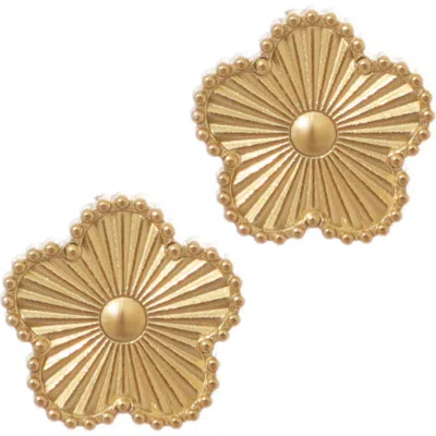 Adornia Tarnish Resistant 14k Yellow Gold Plated 5-leaf Clover Stud Earrings
