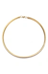 Adornia Tarnish Resistant 18k Gold Plated Omega Layering Chain Necklace In Gold