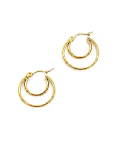 Adornia Crescent Midi Hoops Earrings In Yellow Gold-tone