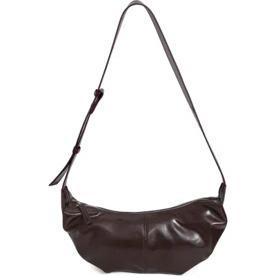 Adornia Crescent Moon Shoulder Bag In Brown