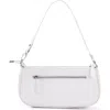 Adornia Croc Embossed Shoulder Bag In White