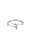Adornia Crossover Nail Ring In Silver