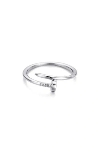 Adornia Crossover Nail Ring In Silver