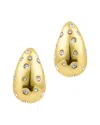 Adornia 14k Gold Plated Clear Crystal Teardrop Earrings