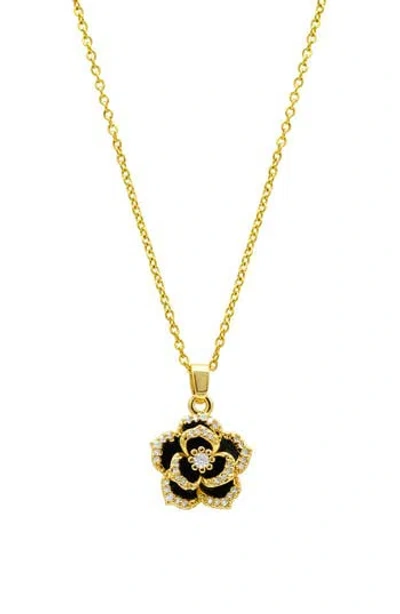 Adornia 14k Gold Plated Black Crystal Carnelian Necklace