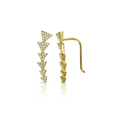 Adornia Crystal Arrow Ear Climber Gold In Yellow