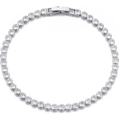 Adornia Crystal Bezel Bracelet In Silver