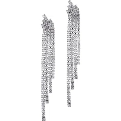 Adornia Crystal Cascading Drop Earrings In Silver