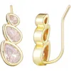 Adornia Crystal Climber Threader Earrings In Gold