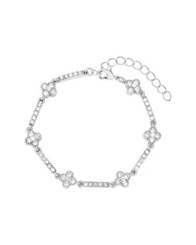 Adornia Crystal Clover Tennis Bracelet In Silver